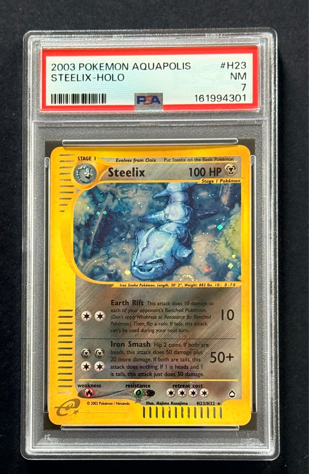 2003 Pokemon Aquapolis Steelix-Holo H23