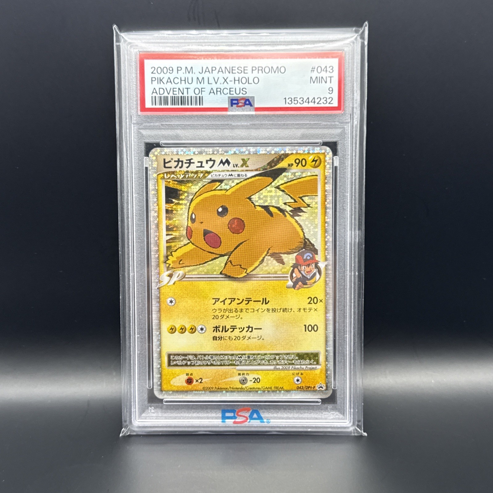 2009 Pokemon Japanese Promo Pikachu M LV.X-Holo Advent of Arceus 043