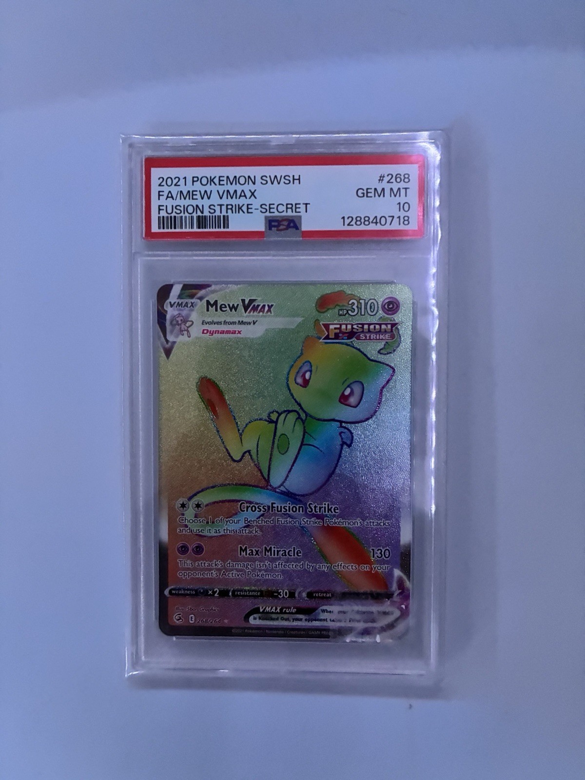 2021 Pokemon Sword & Shield Fusion Strike Full Art/Mew Vmax Secret 268