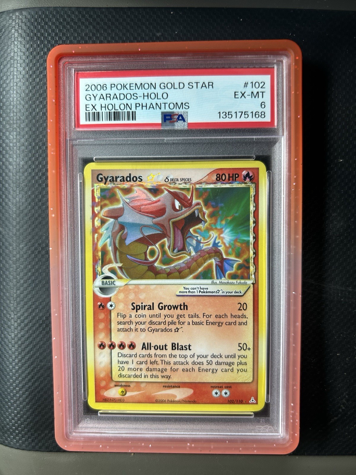 2006 Pokemon EX Holon Phantoms Gyarados-Holo Gold Star 102