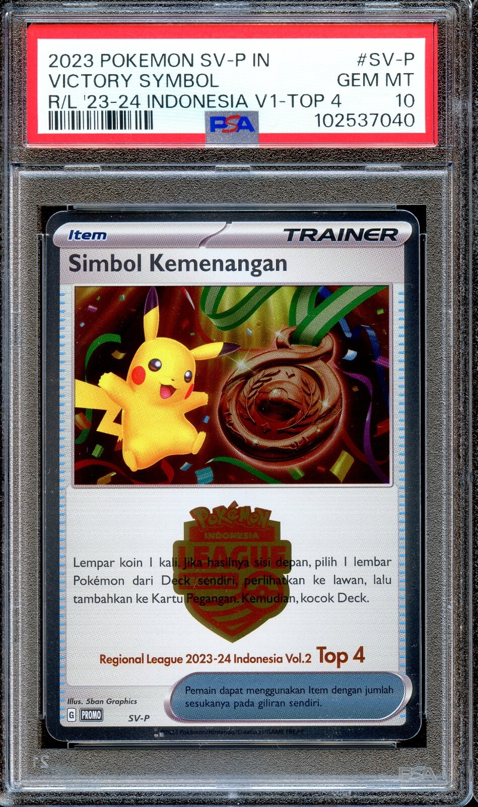 2023 Pokemon Indonesian SV Promo Victory Symbol Regional League 2023-2024 Indonesia Volume 1-Top 4 SV-P