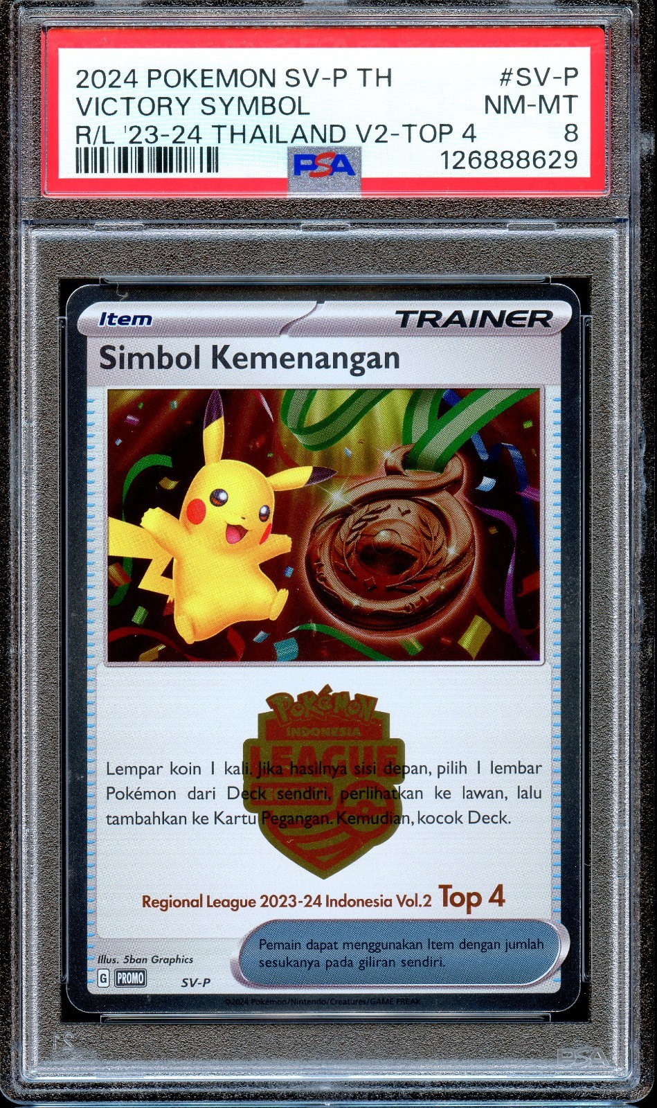2024 Pokemon Thai SV-P Promo Victory Symbol Regional League 2023-2024 Thailand Volume 2-Top 4 SV-P