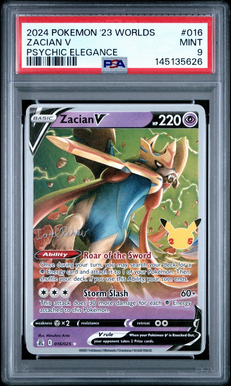 2024 Pokemon 2023 World Championship Deck: Psychic Elegance Zacian V 016