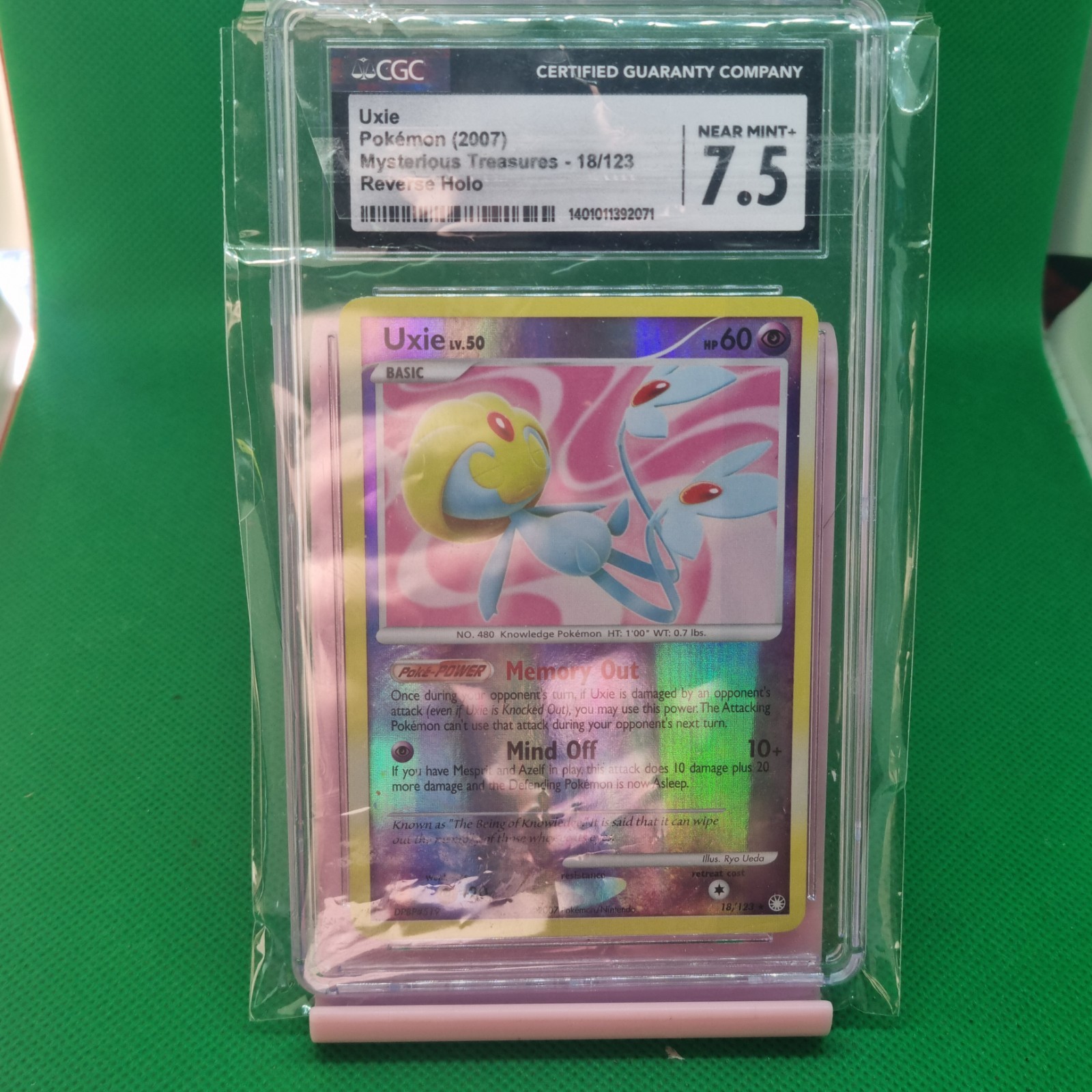 2007 Mysterious Treasures - English Uxie Rare Reverse Holo 18/123