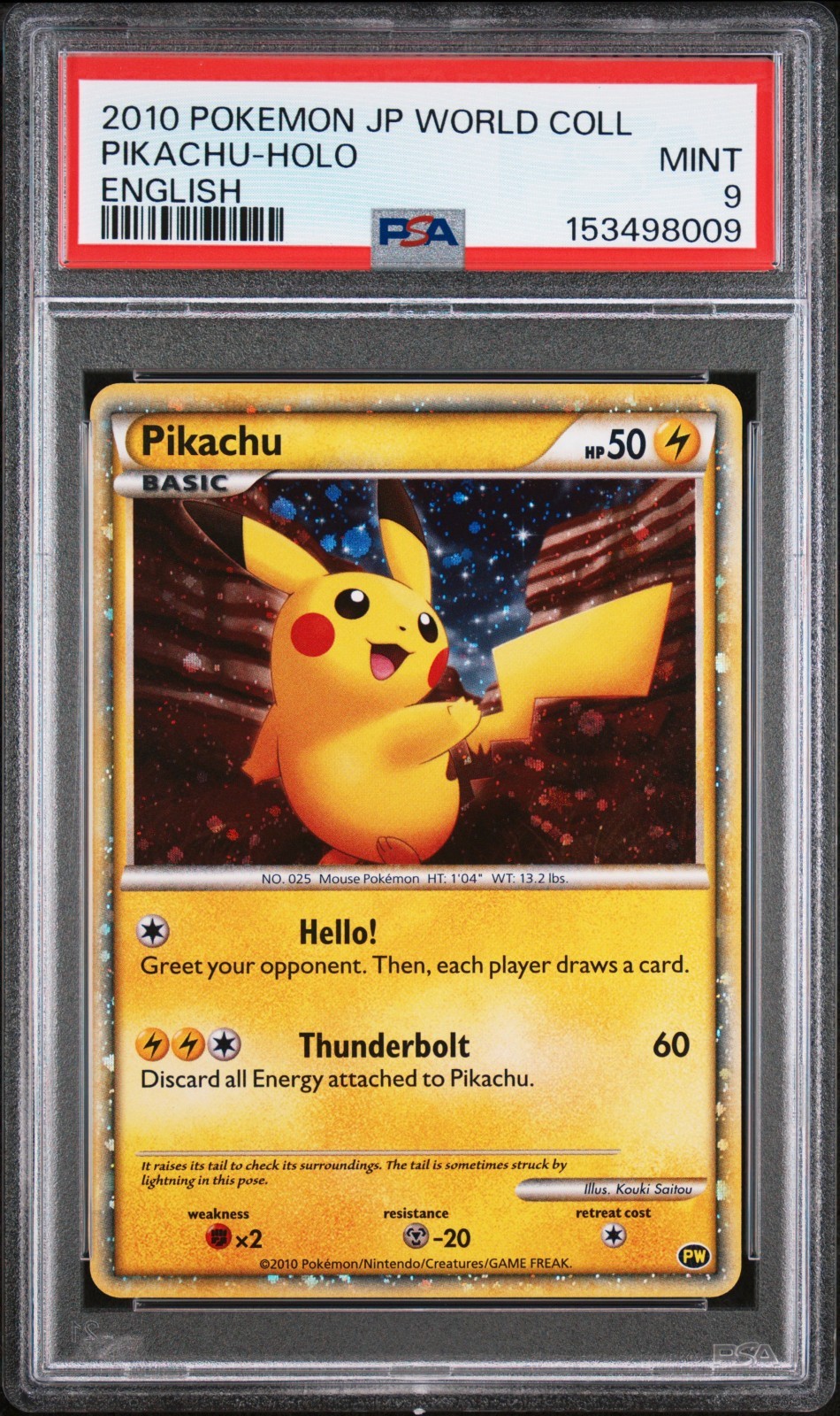 2010 Pokemon Japanese World Collection Pikachu-Holo English