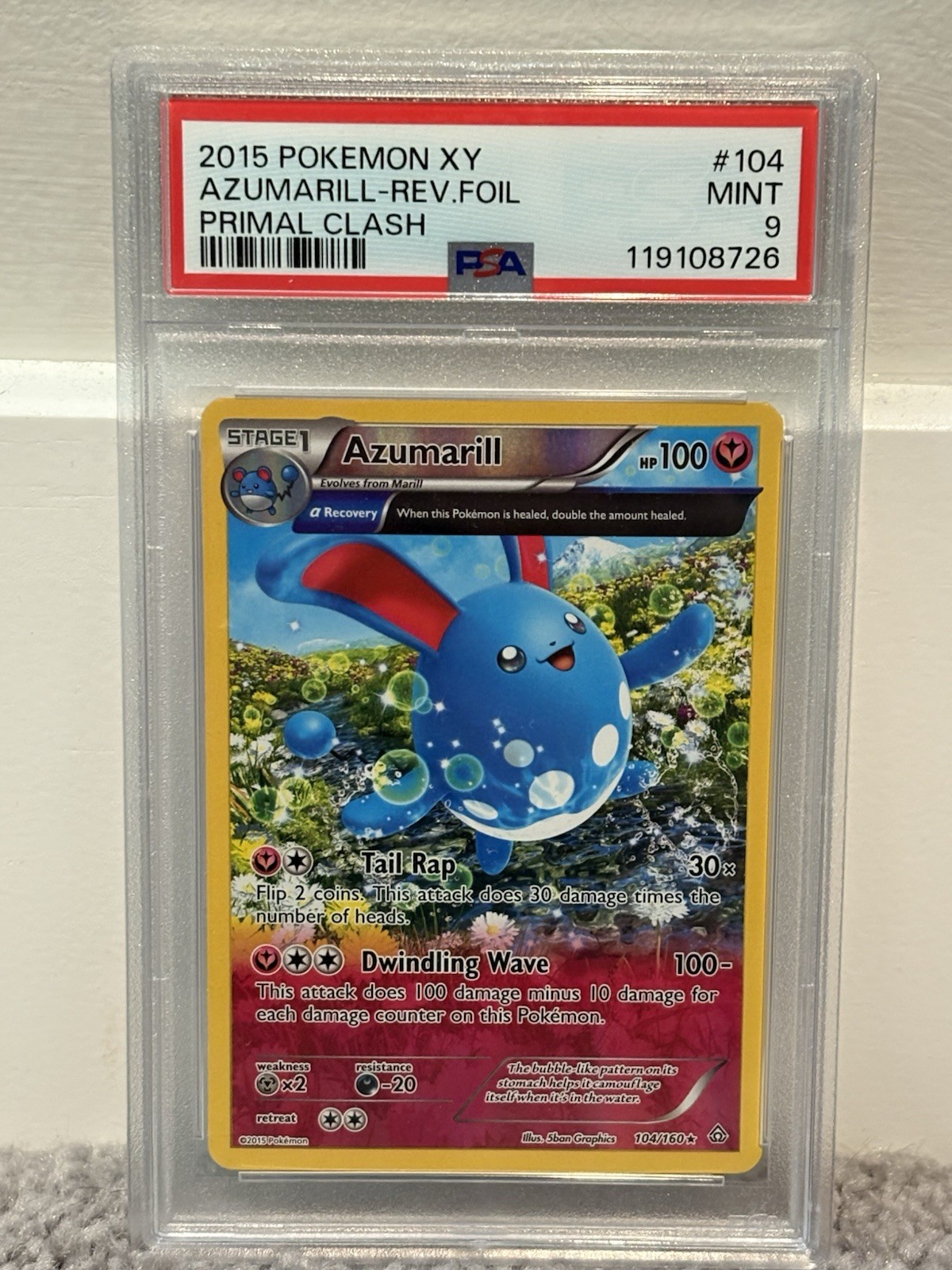 2015 Pokemon XY Primal Clash Azumarill-Reverse Foil 104