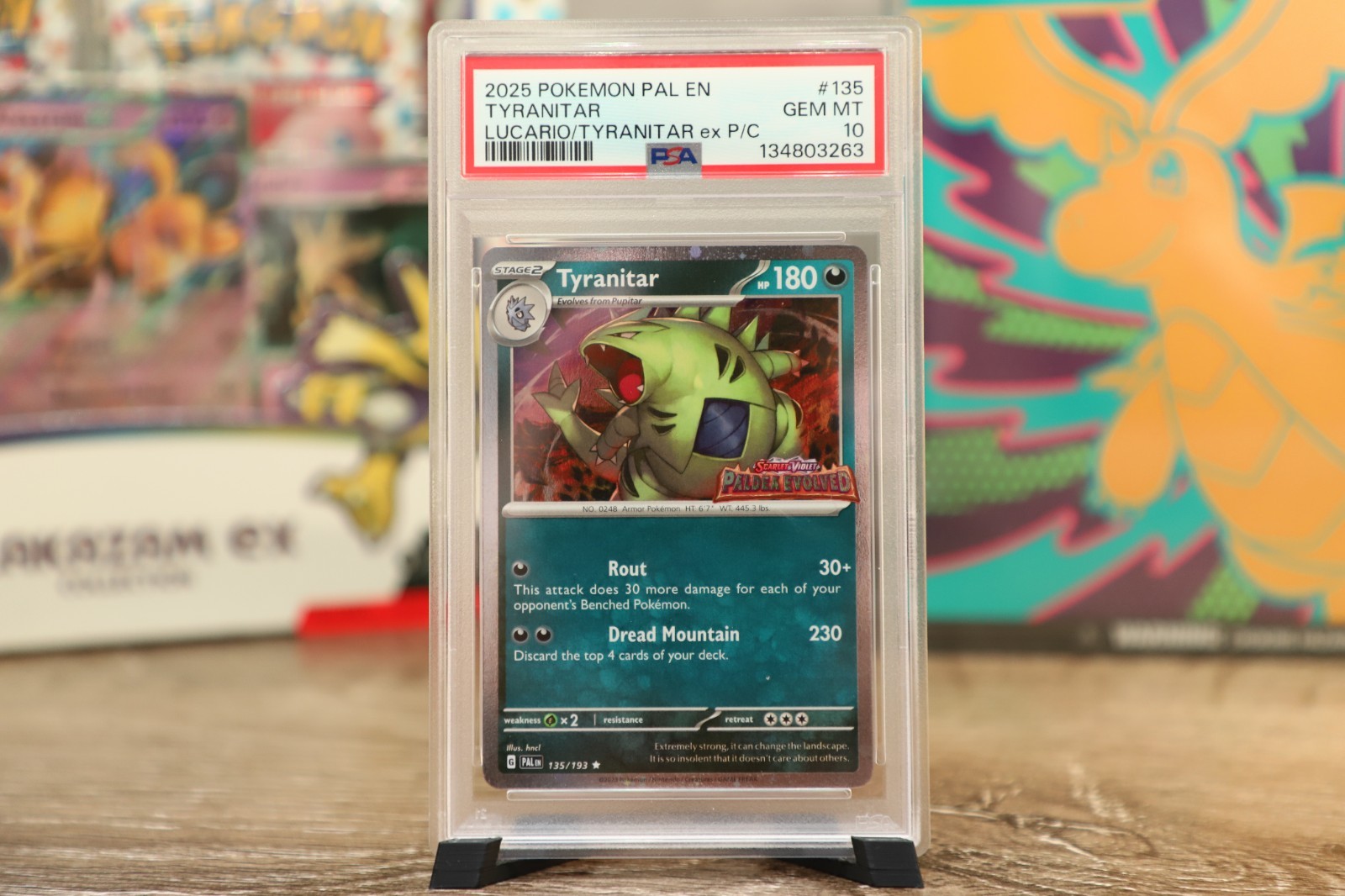2025 Pokemon Pal EN-Paldea Evolved Tyranitar Lucario EX & Tyranitar EX Premium Collection 135