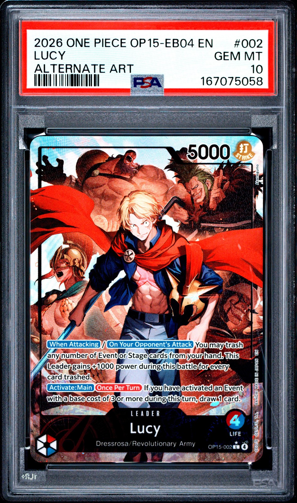 2026 One Piece OP15-EB04-Adventure on Kami's Island Lucy Alternate Art 002