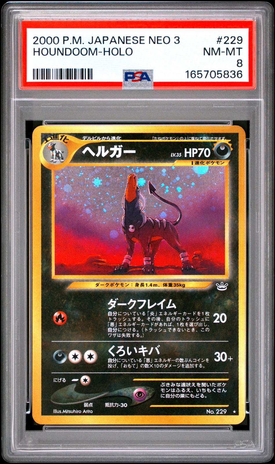 2000 Pokemon Japanese Neo 3 Houndoom-Holo 229