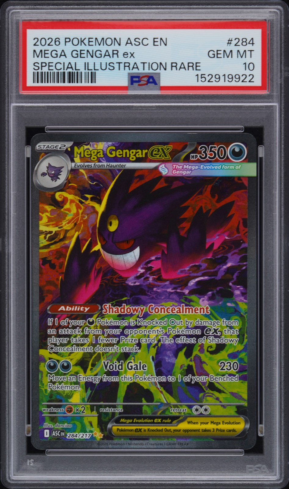 2026 Pokemon Asc EN-Ascended Heroes Mega Gengar EX Special Illustration Rare 284