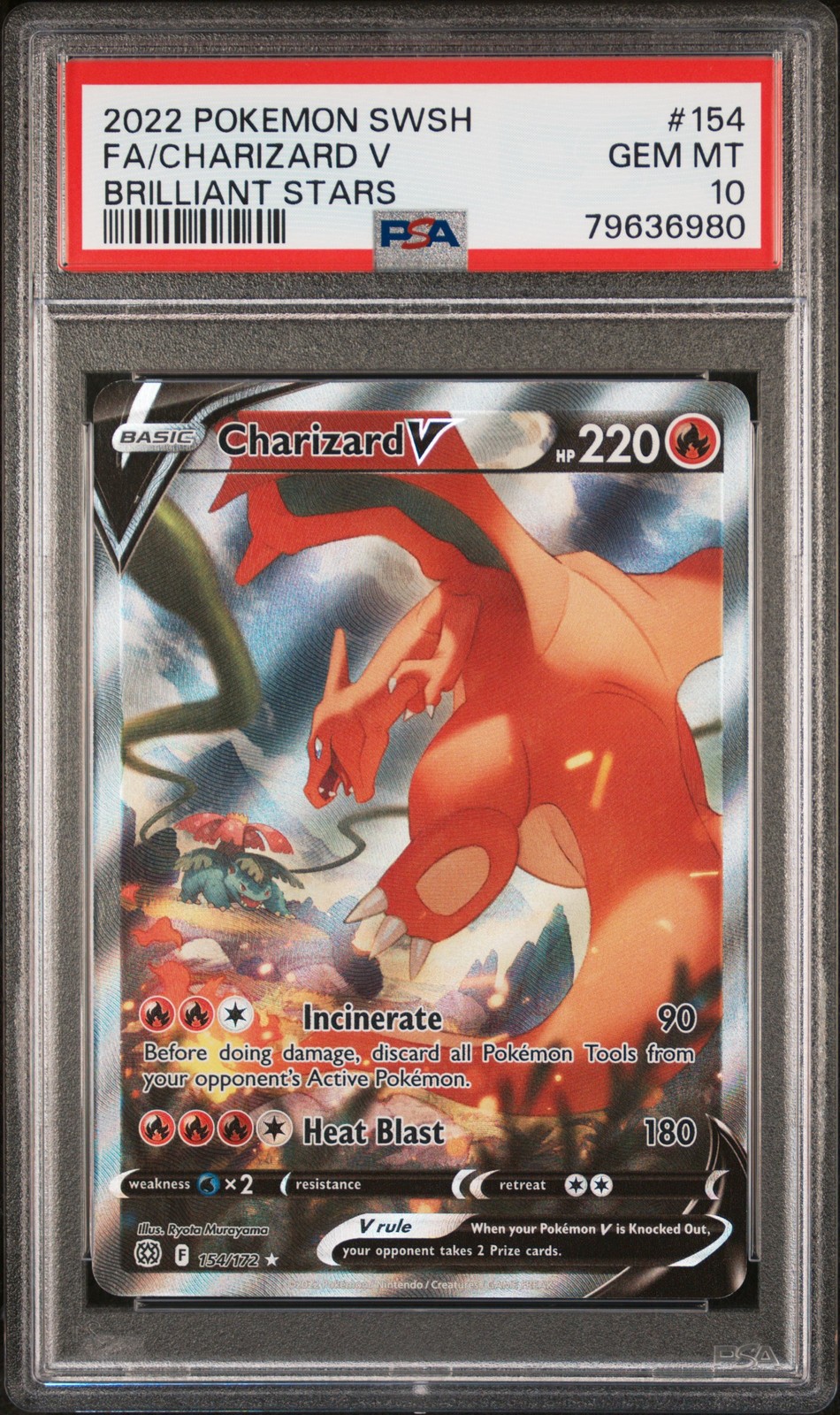 2022 Pokemon Sword & Shield Brilliant Stars Full Art/Charizard V 154