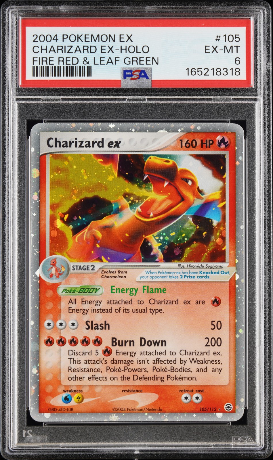 2004 Pokemon EX Fire Red & Leaf Green Charizard EX-Holo 105