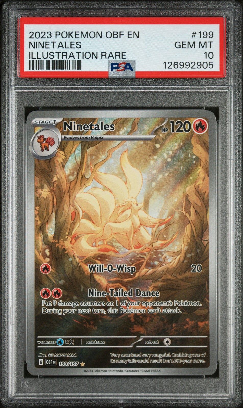 2023 Pokemon Obf EN-Obsidian Flames Ninetales Illustration Rare 199