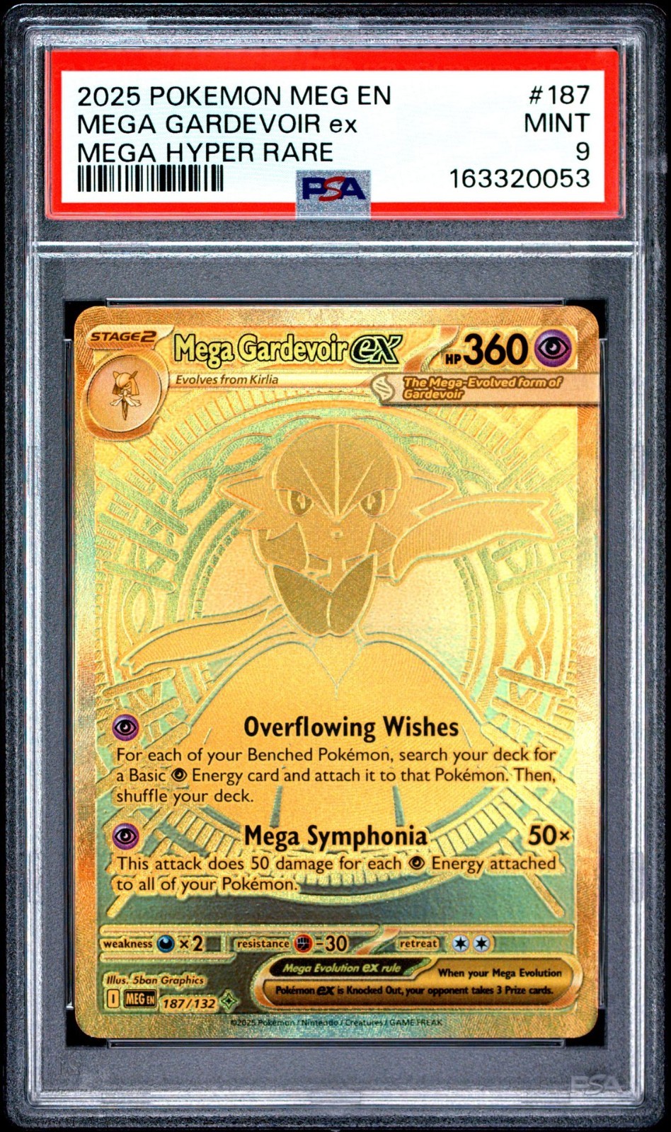 2025 Pokemon Meg EN-Mega Evolution Mega Gardevoir EX Mega Hyper Rare 187