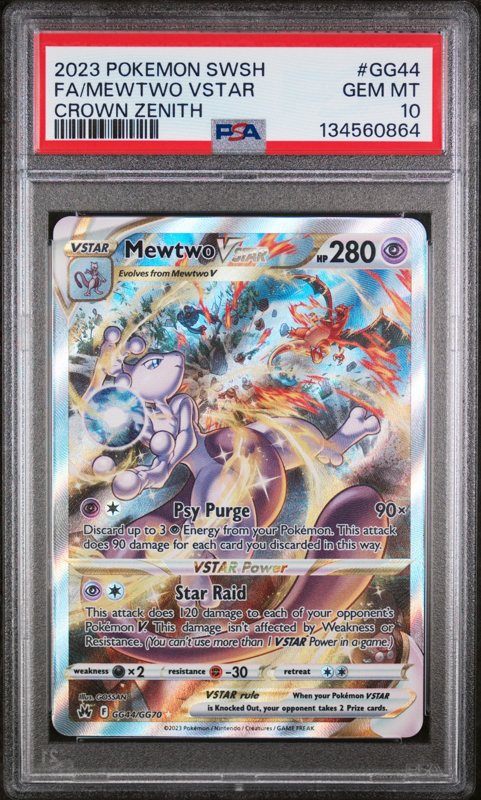 2023 Pokemon Sword and Shield Crown Zenith Full Art/Mewtwo Vstar GG44