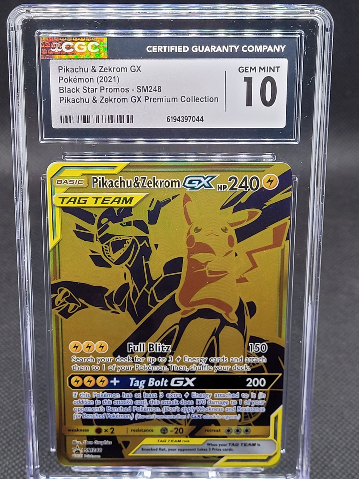 2021 Black Star Promos - Sun & Moon - English Pikachu &amp; Zekrom GX Pikachu &amp; Zekrom GX Premium Collection (Holo) SM248