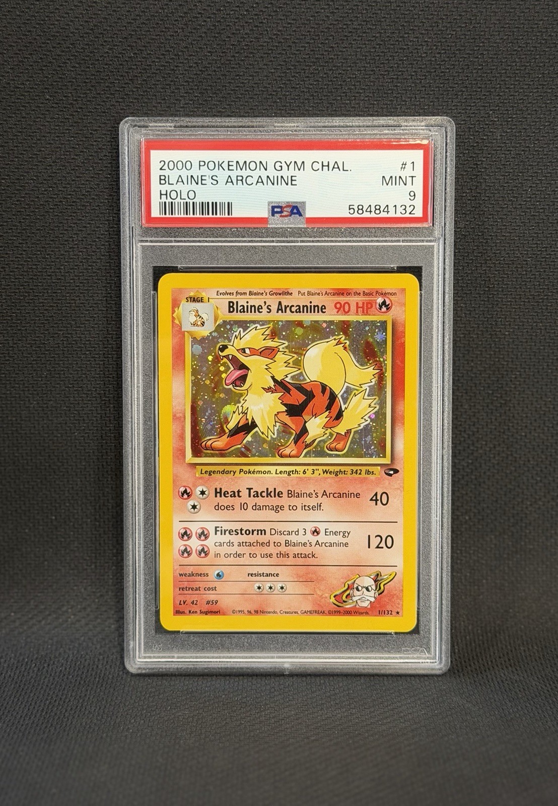 2000 Pokemon Gym Challenge Blaine's Arcanine Holo 1