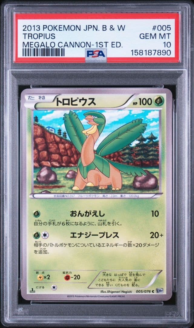 2013 Pokemon Japanese Black & White Megalo Cannon Tropius 1st Edition 005