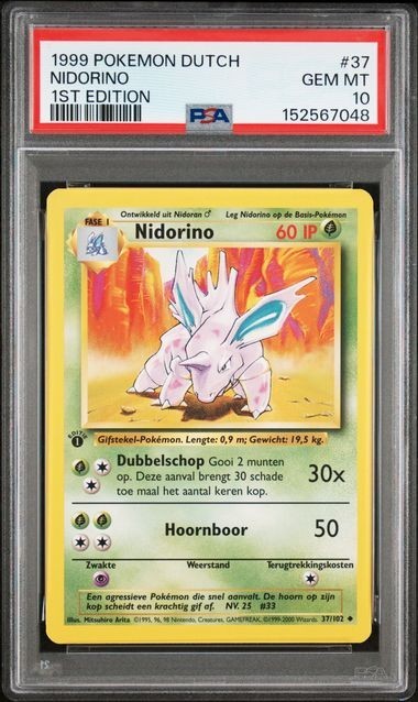 1999 Pokemon Dutch Nidorino 1st Edition 37
