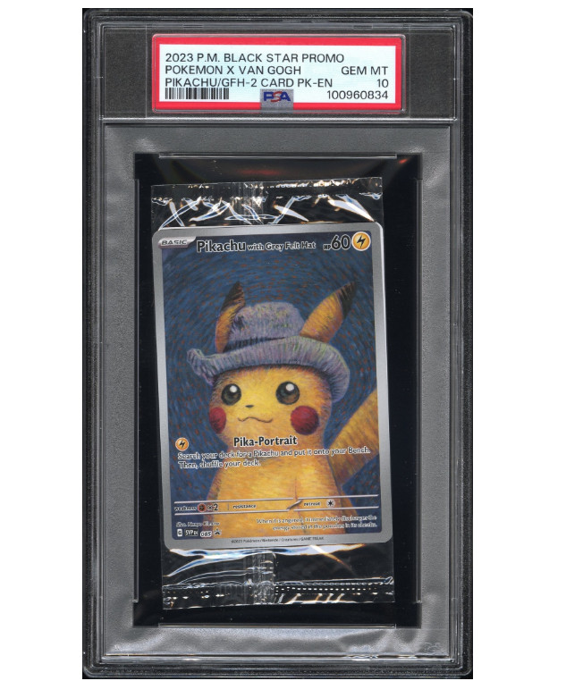 2023 Pokemon Black Star Promo Cello Pack Cello Pokemon X Van Gogh-Pikachu With Grey Felt Hat-2 Card Pack-English