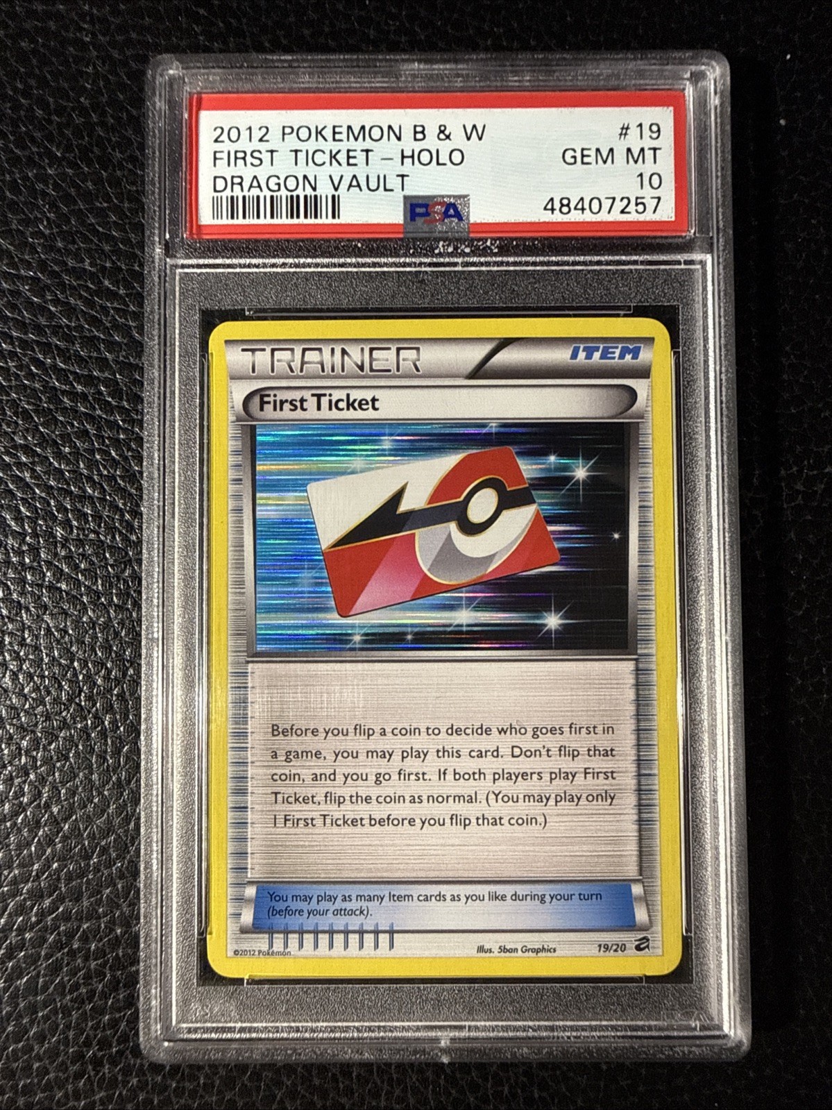 2012 Pokemon Black & White Dragon Vault First Ticket-Holo 19