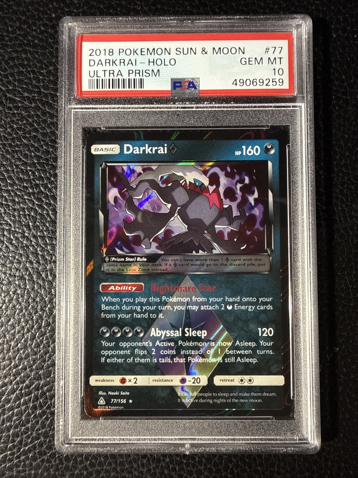 2018 Pokemon Sun & Moon Ultra Prism Darkrai-Holo 77