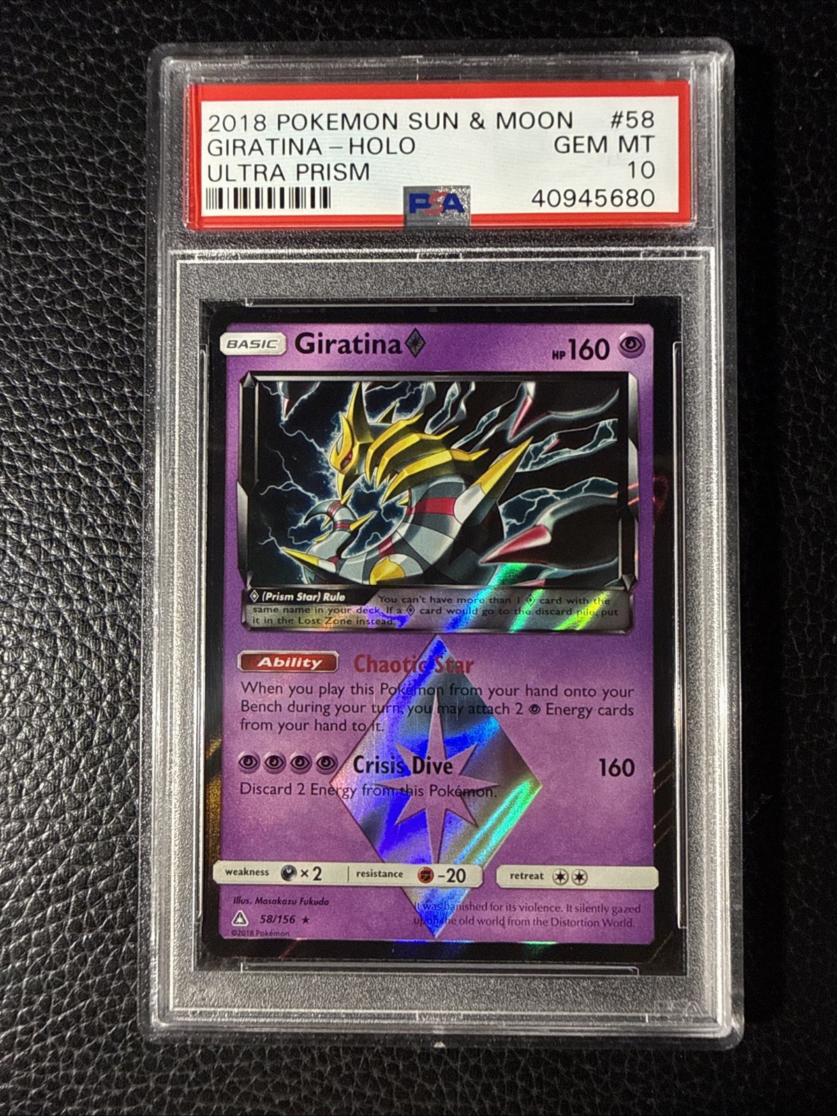 2018 Pokemon Sun & Moon Ultra Prism Giratina-Holo 58
