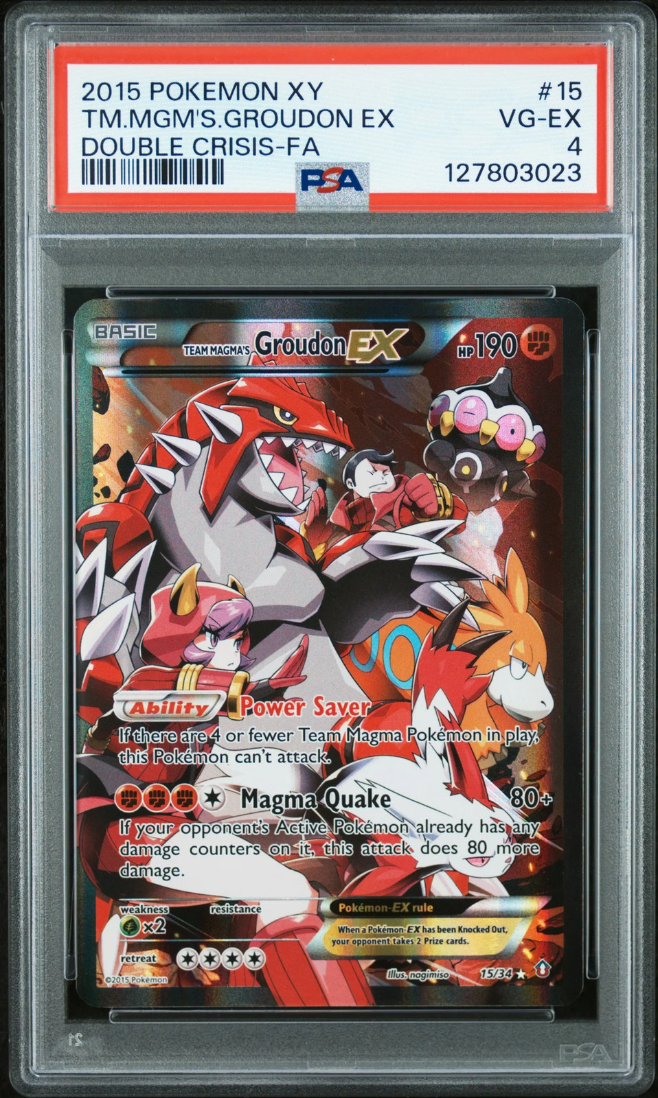 2015 Pokemon XY Double Crisis Full Art/Team Magma's Groudon EX 15