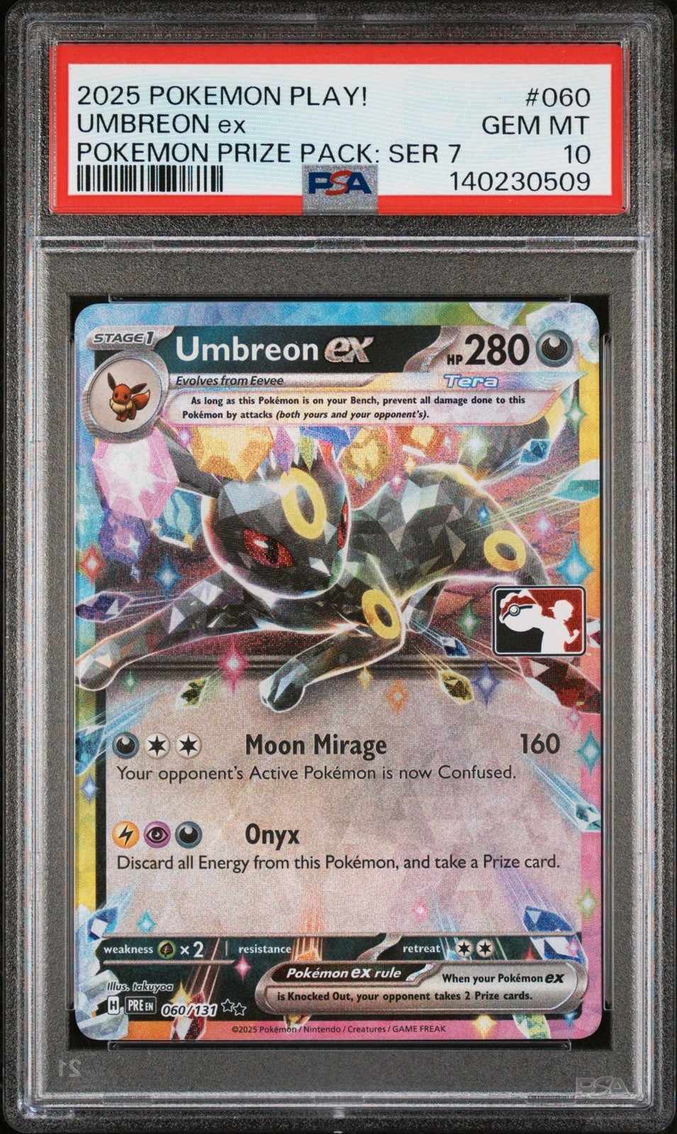 2025 Pokemon Play! Pokemon Prize Pack: Series 7 Umbreon EX 060