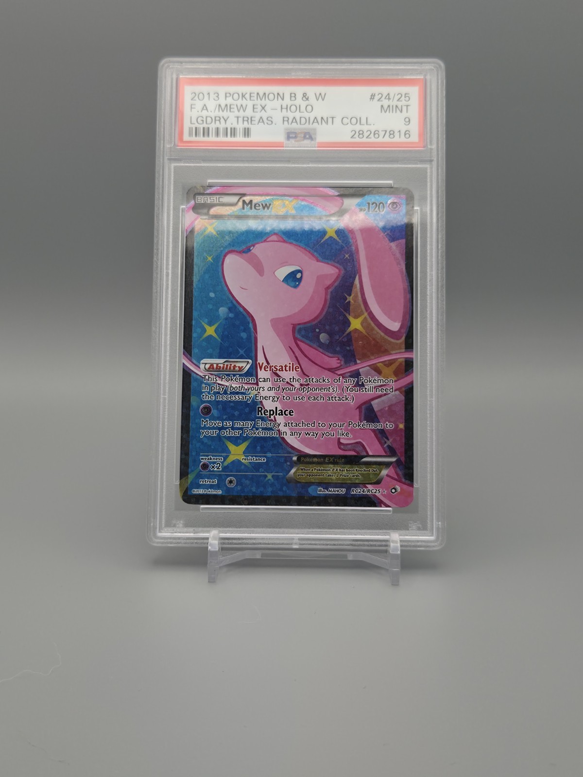 2013 Pokemon Black & White Legendary Treasures Radiant Collection Full Art/Mew EX RC24