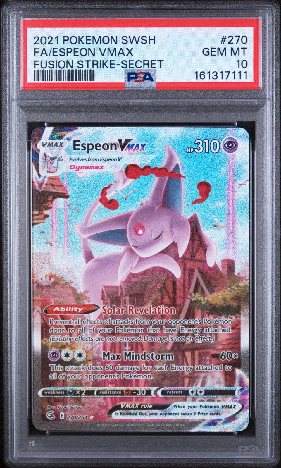 2021 Pokemon Sword & Shield Fusion Strike Full Art/Espeon Vmax Secret 270