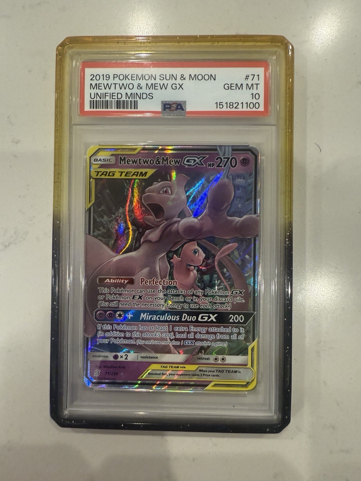 2019 Pokemon Sun & Moon Unified Minds Mewtwo & Mew GX 71