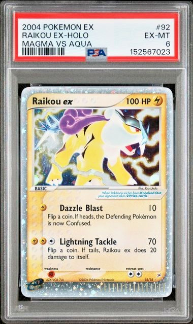 2004 Pokemon EX Team Magma VS Team Aqua Raikou EX-Holo 92