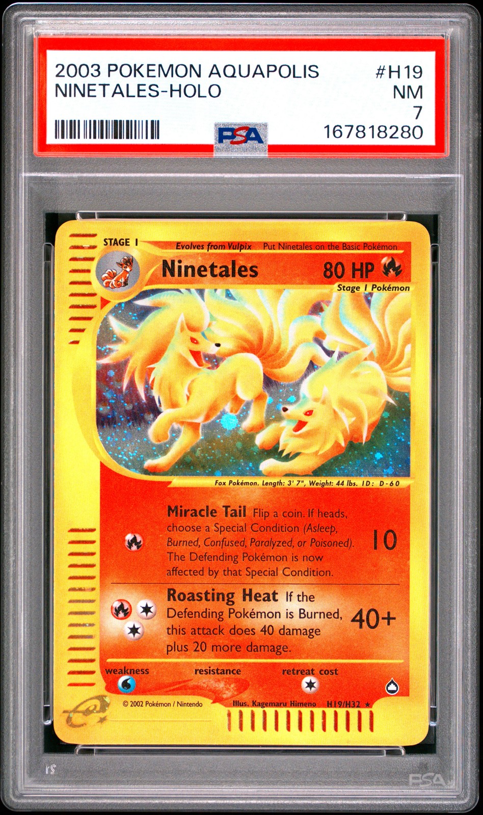 2003 Pokemon Aquapolis Ninetales-Holo H19