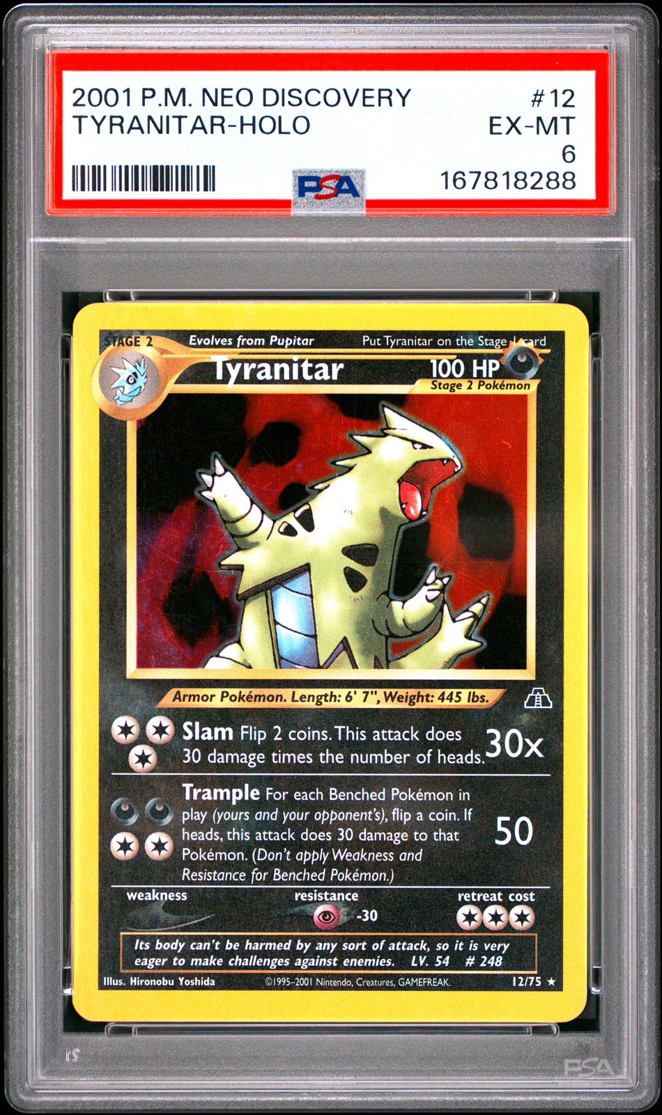 2001 Pokemon Neo Discovery Tyranitar-Holo 12