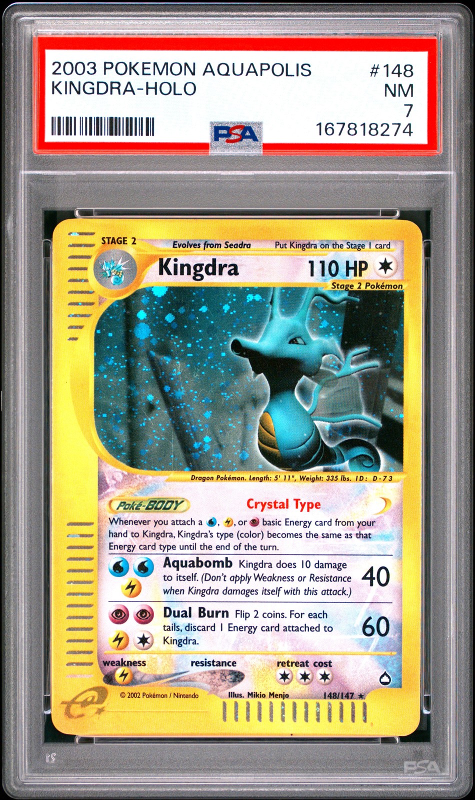 2003 Pokemon Aquapolis Kingdra-Holo 148