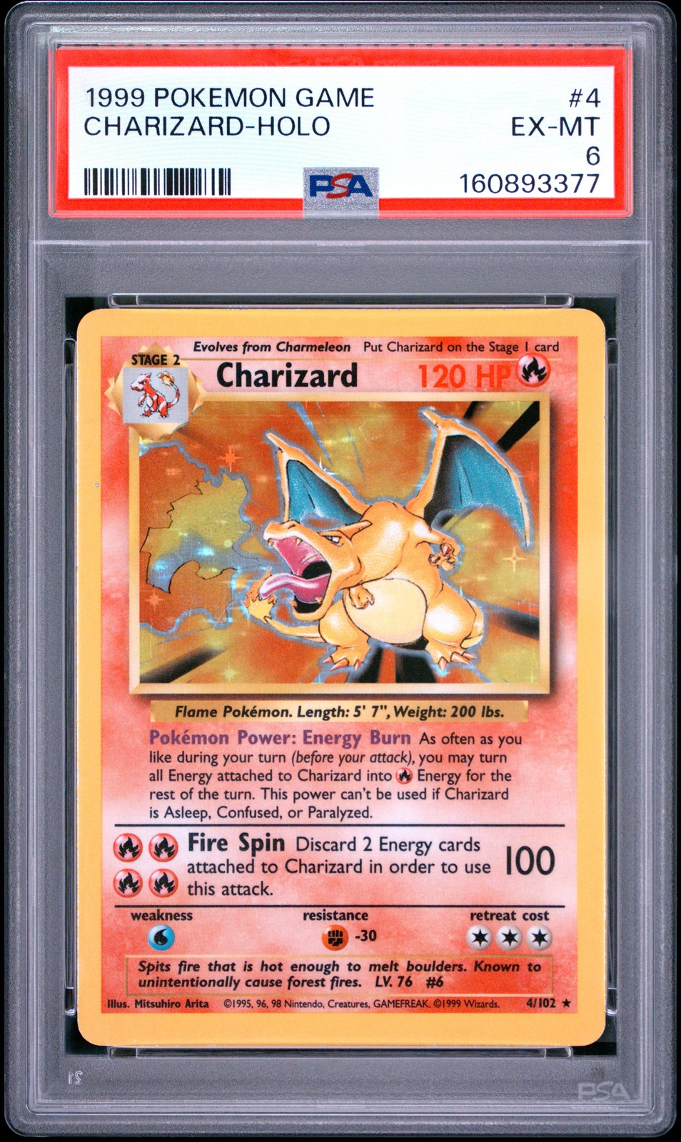 1999 Pokemon Game Charizard-Holo 4