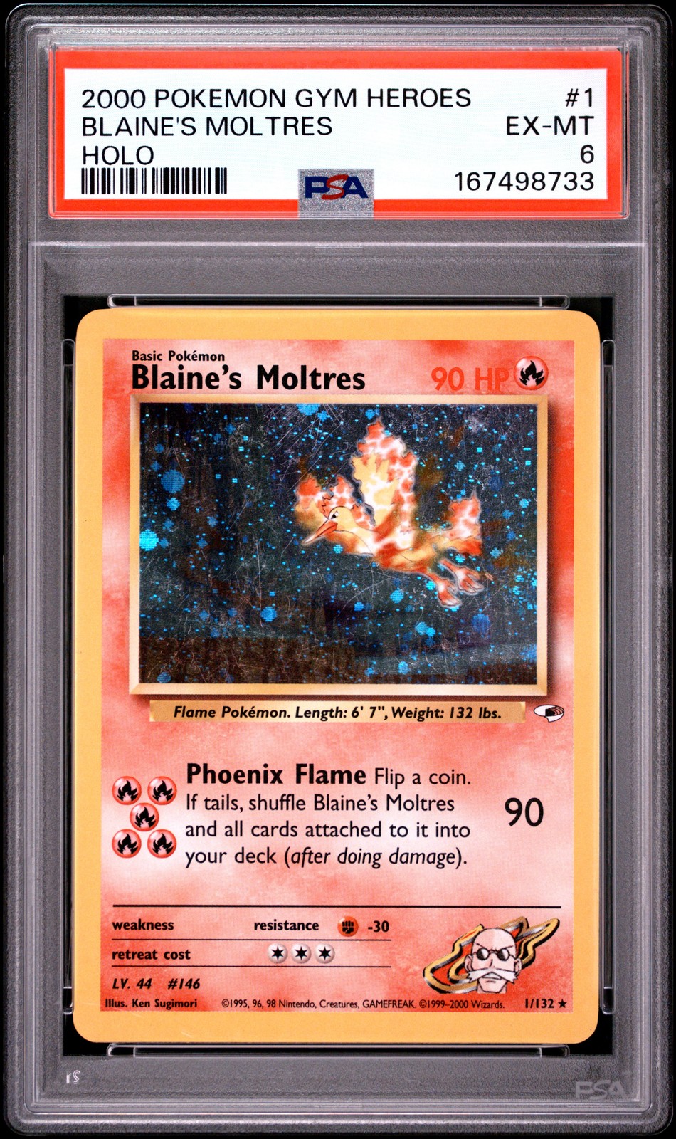 2000 Pokemon Gym Heroes Blaine's Moltres Holo 1