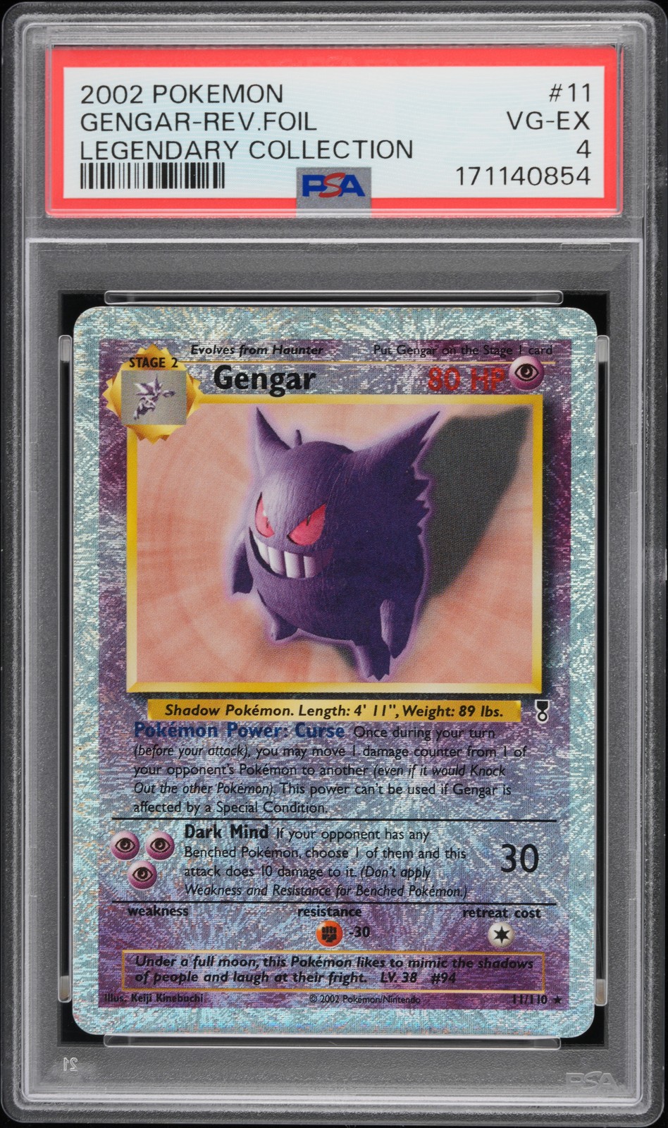 2002 Pokemon Legendary Collection Gengar-Reverse Foil 11