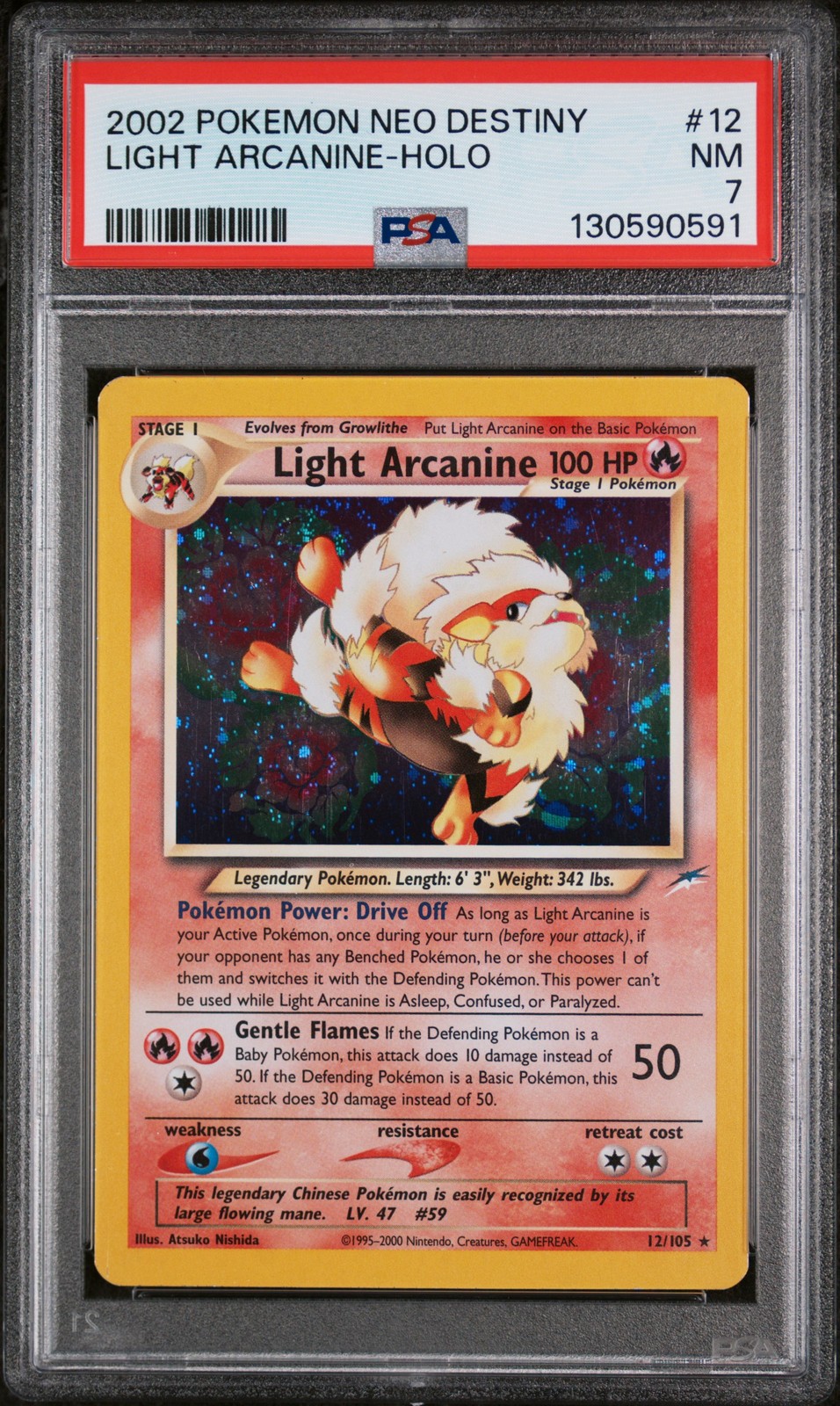 2002 Pokemon Neo Destiny Light Arcanine-Holo 12