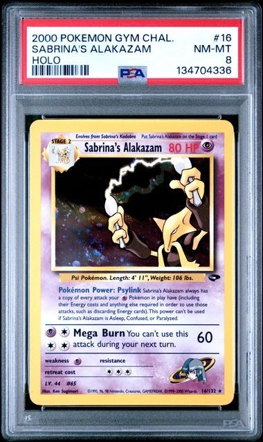2000 Pokemon Gym Challenge Sabrina's Alakazam Holo 16