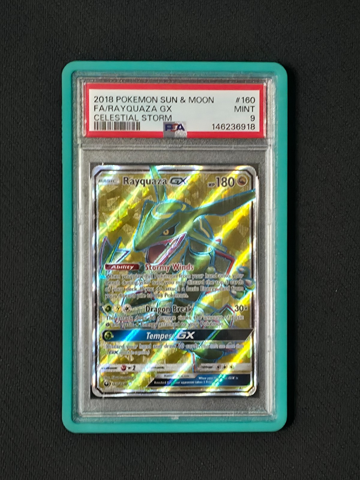 2018 Pokemon Sun & Moon Celestial Storm Full Art/Rayquaza GX 160