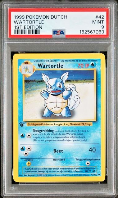 1999 Pokemon Dutch Wartortle 1st Edition 42