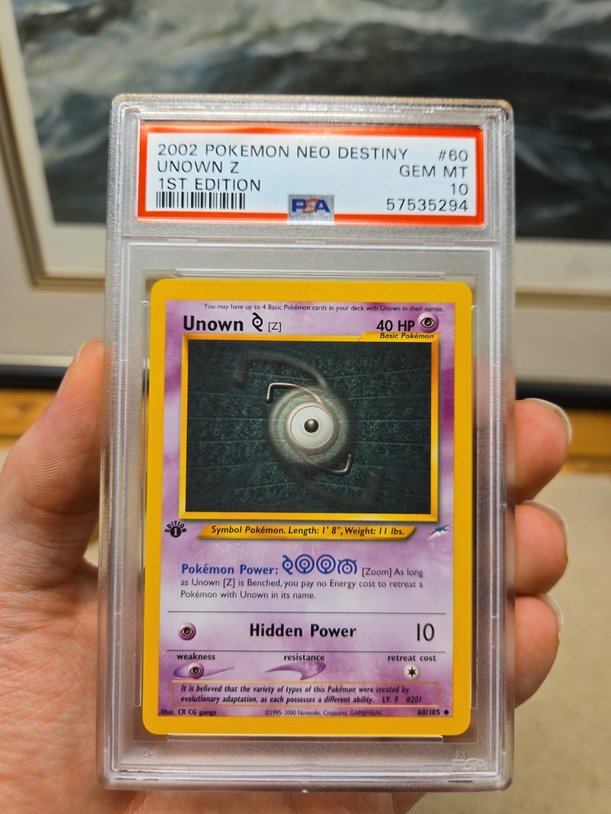 2002 Pokemon Neo Destiny Unown Z 1st Edition 60