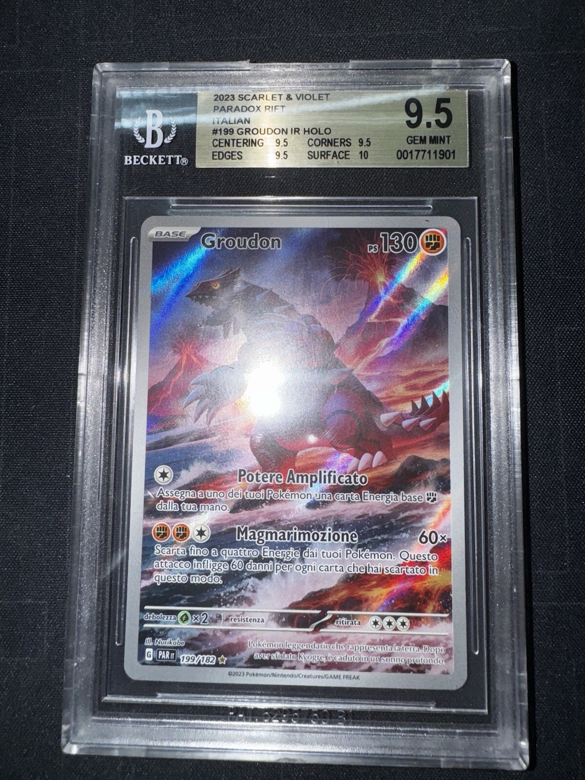 2023 Pokemon TCG Scarlet & Violet Paradox Rift Italian Groudon IR 199