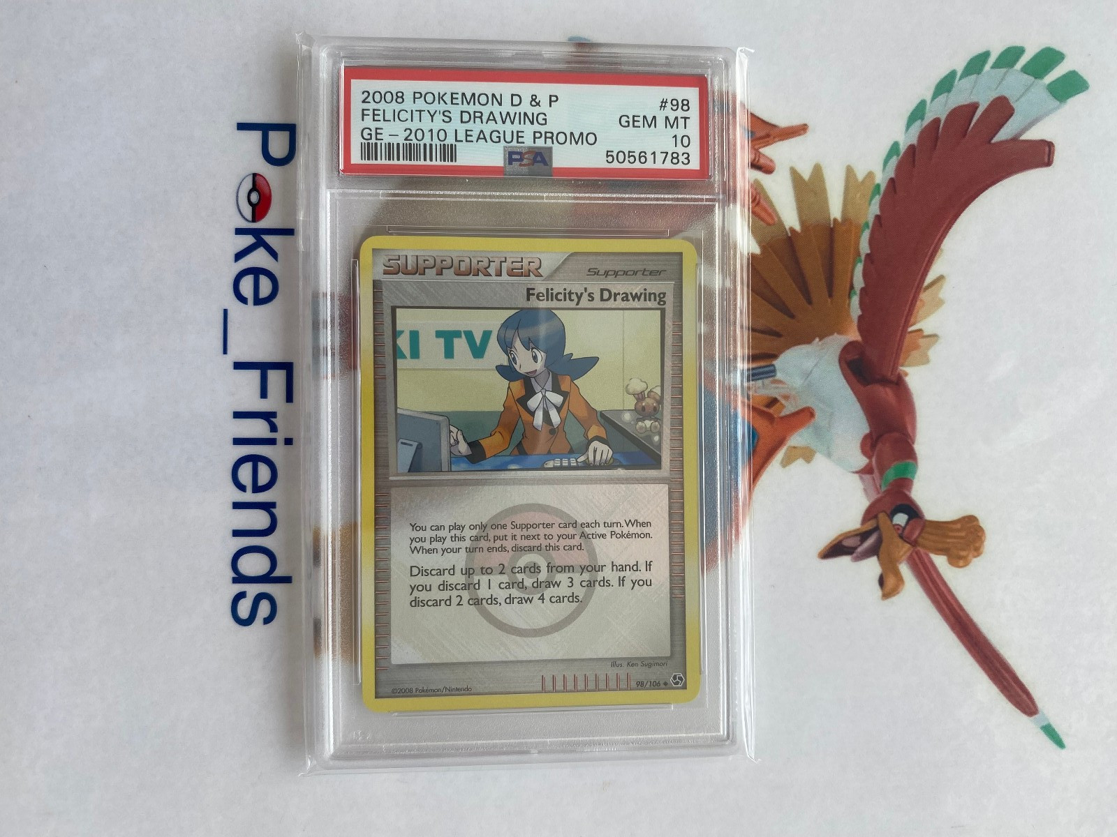 2008 Pokemon Diamond & Pearl Great Encounters Felicity's Drawing-Holo 2010 League Promo 98