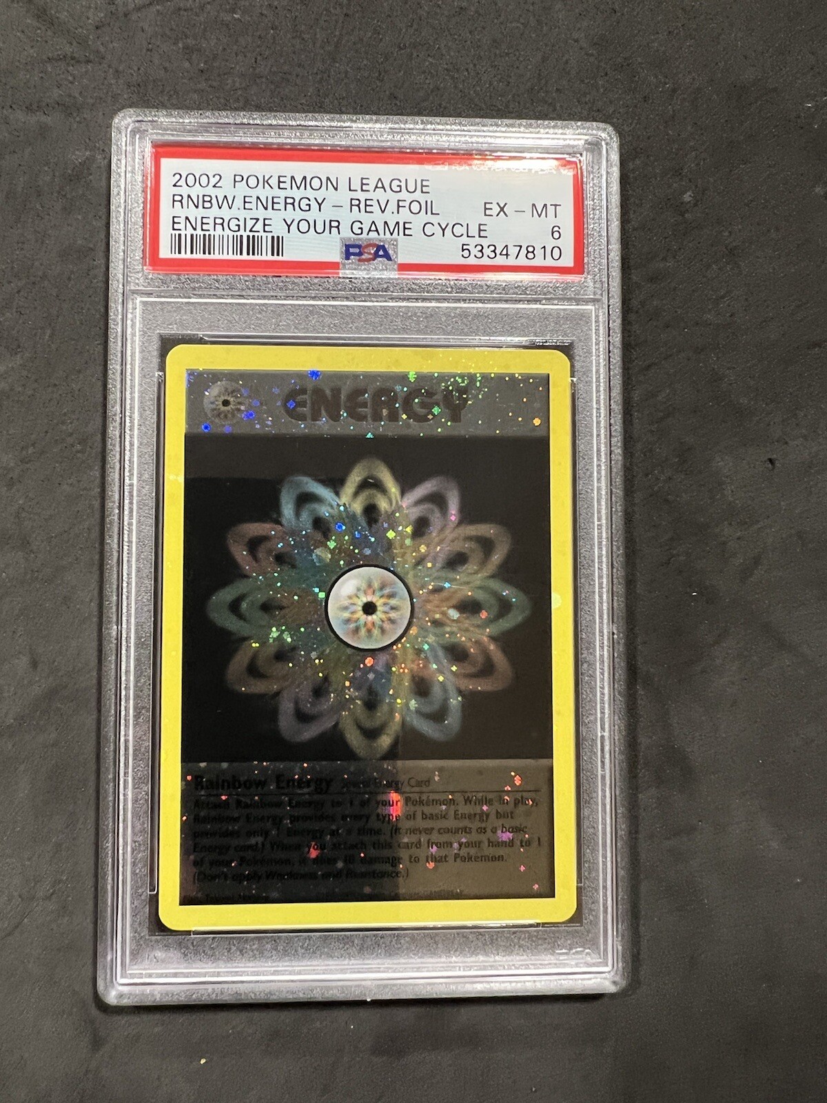 2002 Pokemon League Energize Your Game Cycle Rainbow Energy-Reverse Foil