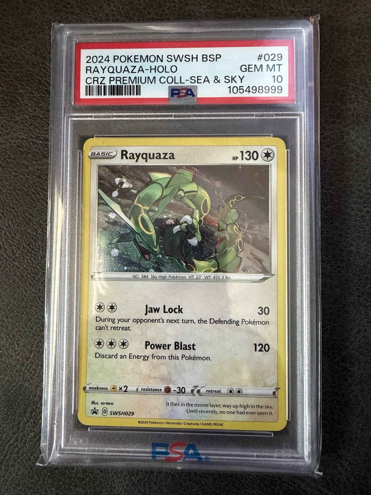 2024 Pokemon Swsh Black Star Promo Rayquaza-Holo Crown Zenith Premium Collection Sea & Sky  029