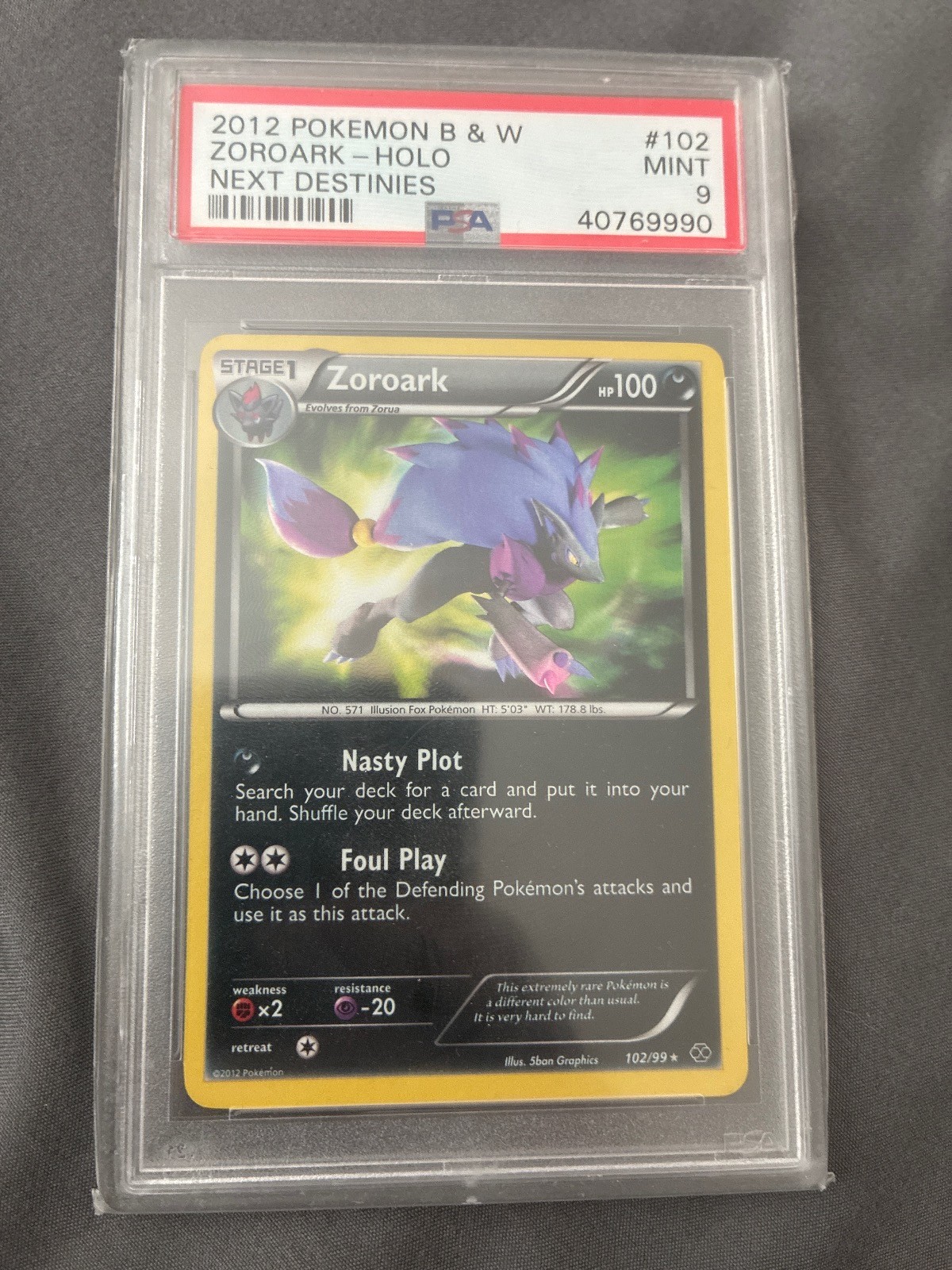 2012 Pokemon Black & White Next Destinies Zoroark-Holo 102
