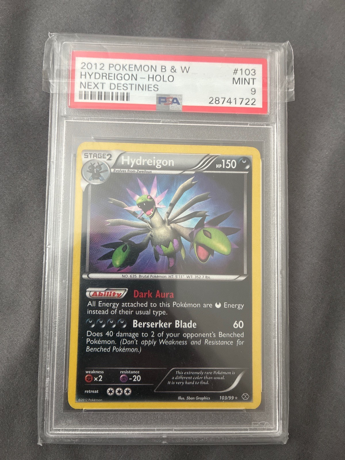 2012 Pokemon Black & White Next Destinies Hydreigon-Holo 103